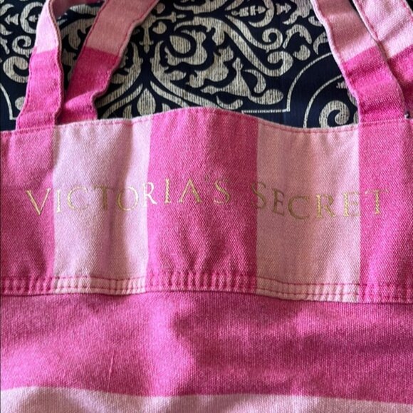 Victoria’s secret Pink Striped Women's Tote Bag - Picture 2 of 5